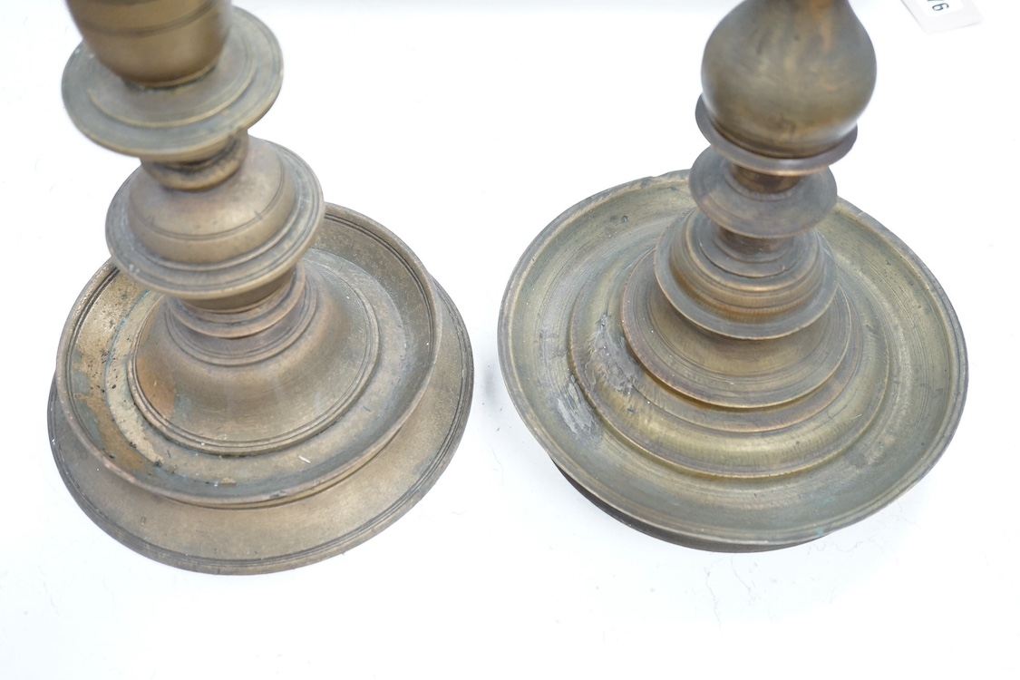 A two large Indian bronze temple oil lamps, 18th/19th century, tallest 58 cm high. Condition - fair